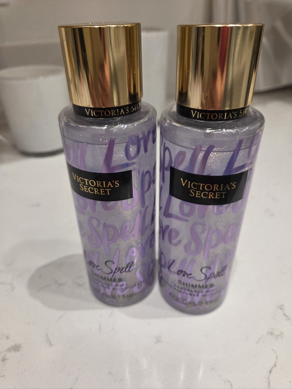 Victoria's Secret Love Spell Shimmer Body Mist - Lavender Shimmer (Set of 2)